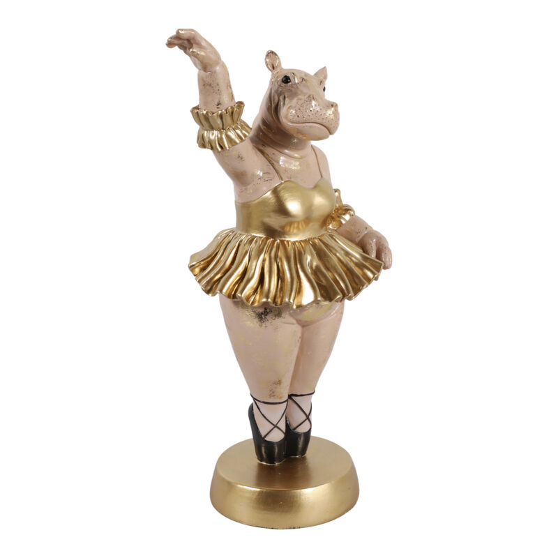 16x7" Ballerina Hippo, Gold image number 1