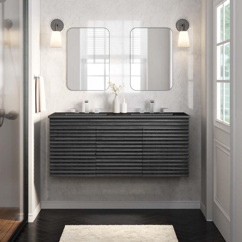 Render 48" Wall-Mount Bathroom Vanity Basin Included image number 3
