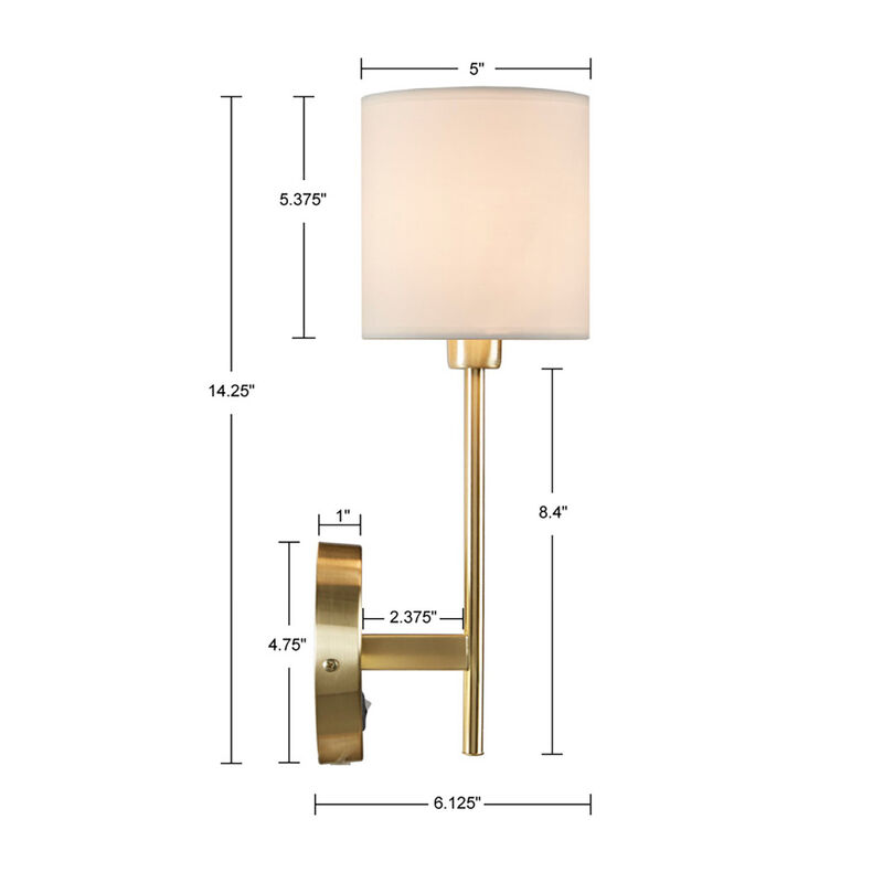 Conway Metal Wall Sconce with Cylinder Shade, Set of 2 image number 6