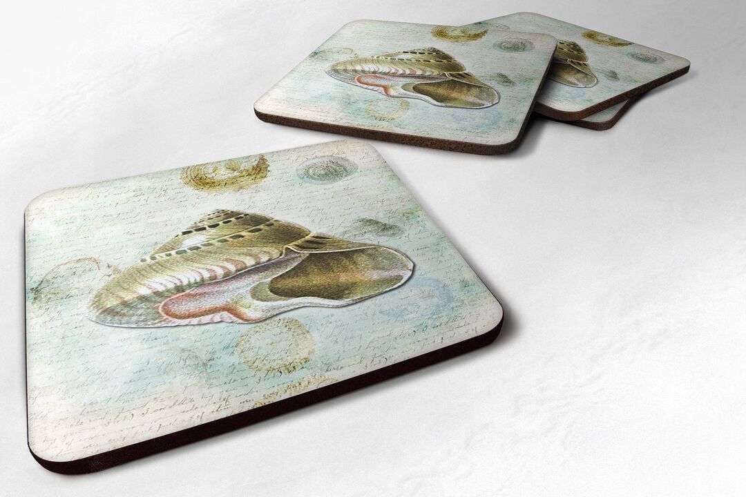 Caroline's Treasures SB3030FC Shells Foam Coasters (Set of 4), 3.5 H x 3.5 W, Multicolor