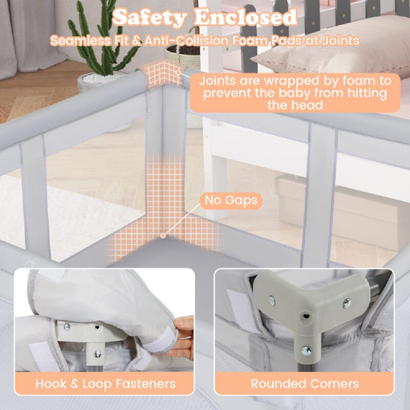 Large Foldable Play Yard for Babies &ndash; BPA-Free Safety Fence with Zipper Gate for Indoor & Outdoor Use
