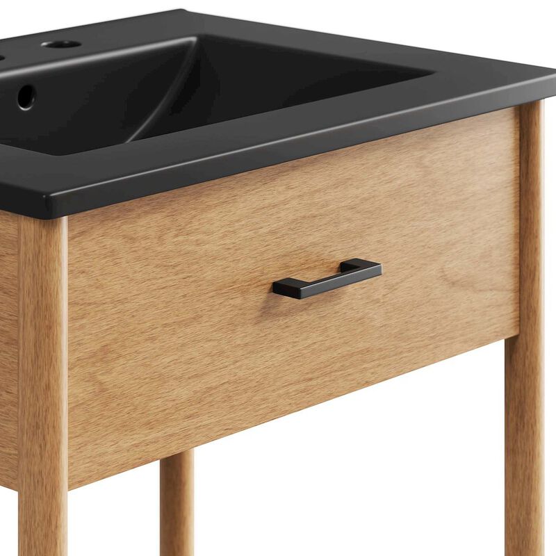 Modway EEI-6661-WAL-BLK Zaire 24" Bathroom Vanity, Walnut Black image number 6
