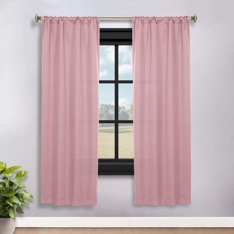Blackout Curtain Set of 2, Solid Window Drapes for Bedroom and Living Room image number 2