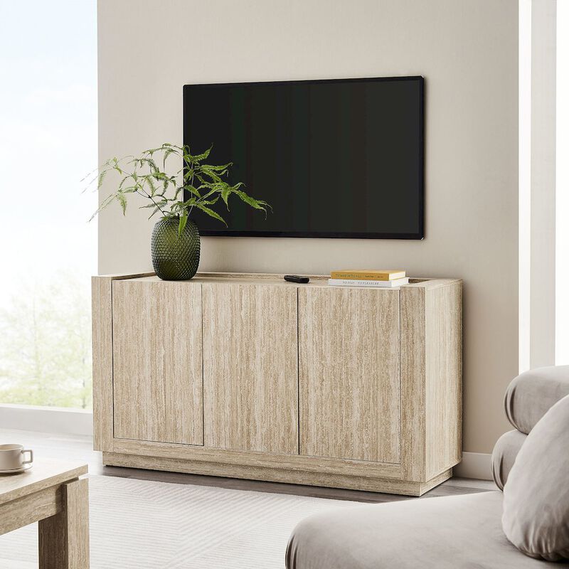 Hollis Sideboard with Faux Travertine Finish image number 9
