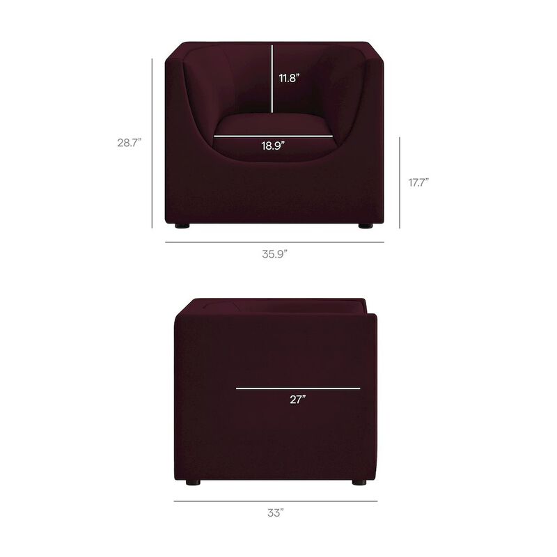 Hilda Curved Back Performance Velvet Armchair image number 2