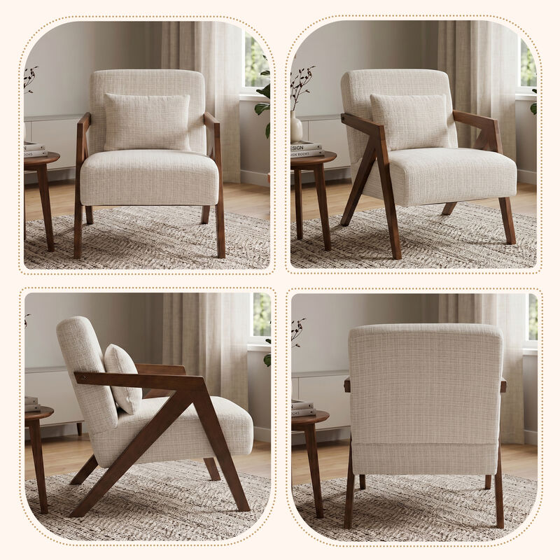 Dexnur Mid-Century Modern Accent Chair image number 4