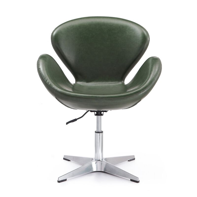 Raspberry Swivel Accent Chairs in Dark Green (Set of 2)