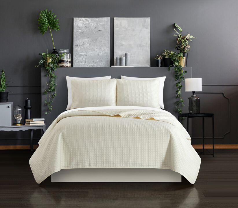 Chic Home Atasha Box Stitched Design Bedding Quilt Set