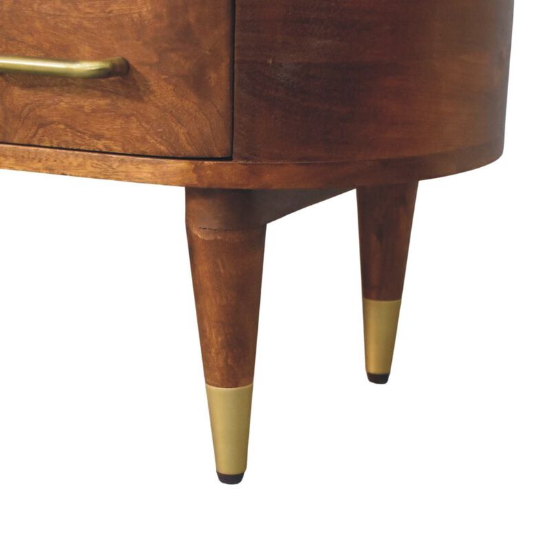 Artisan Furniture Solid Wood Valenza Curved Media Unit, Brown image number 6
