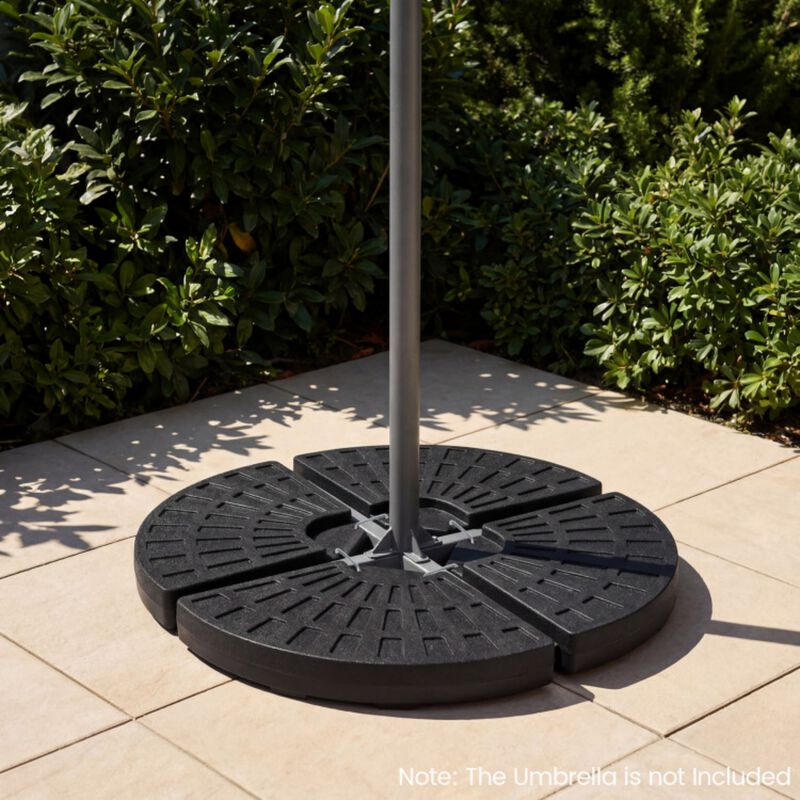 4-Piece Patio Market Umbrella Base 140 LBS Heavy-Duty with U-Locking Pins-Black image number 1