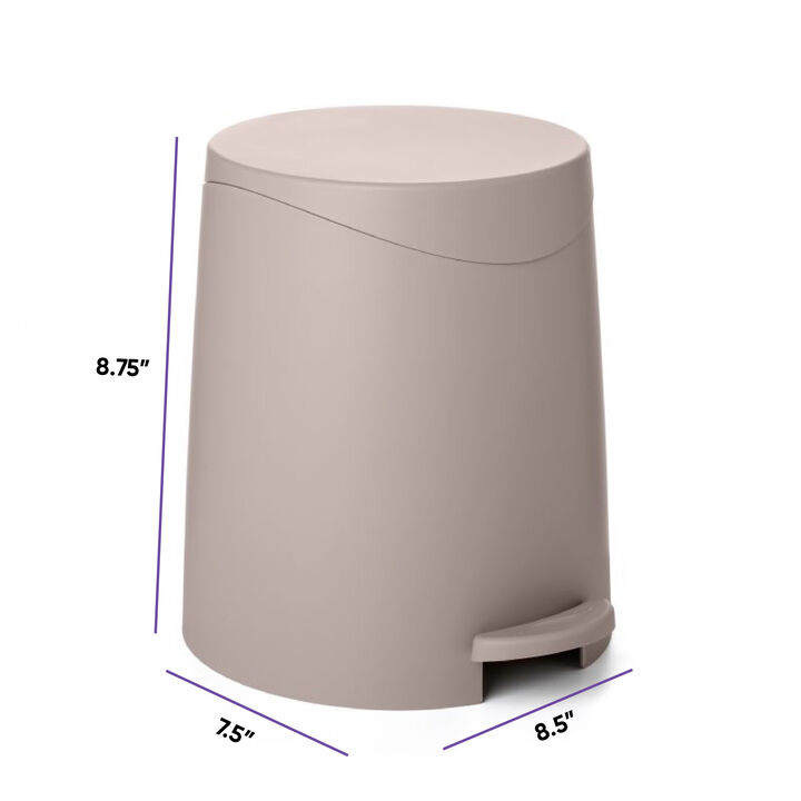 3 L Modern Step Trash Can, Taupe