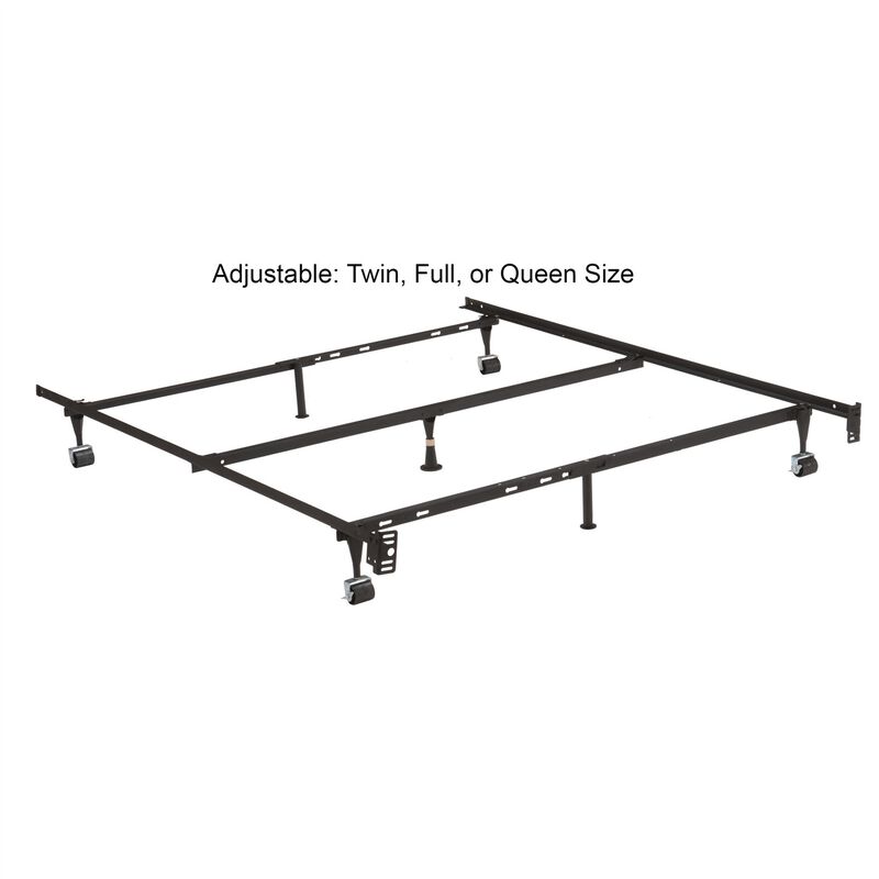 Hivvago Twin, Full, Queen Sturdy Black Metal Adjustable Bed Frame w/Headboard Brackets