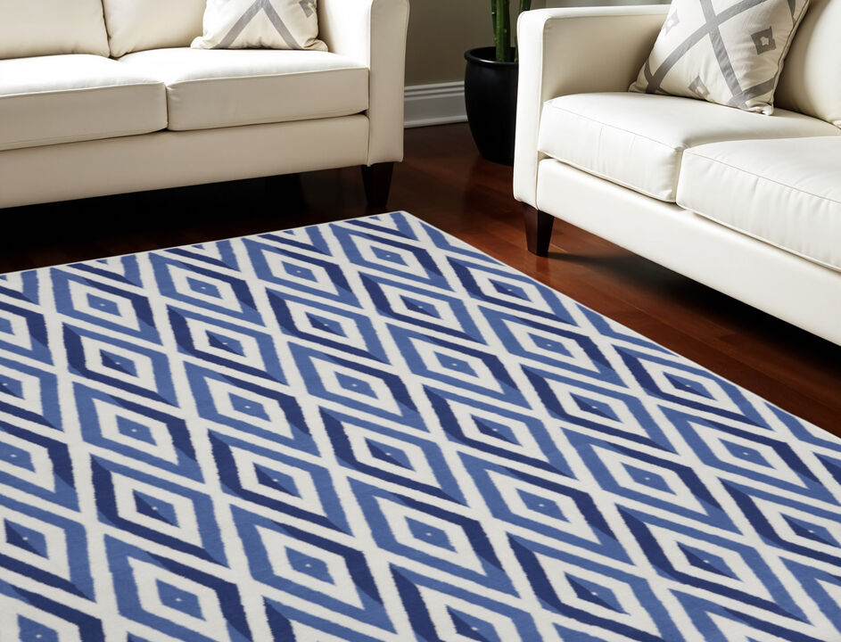 HomeRoots Geometric Distressed Non Skid Area Rug