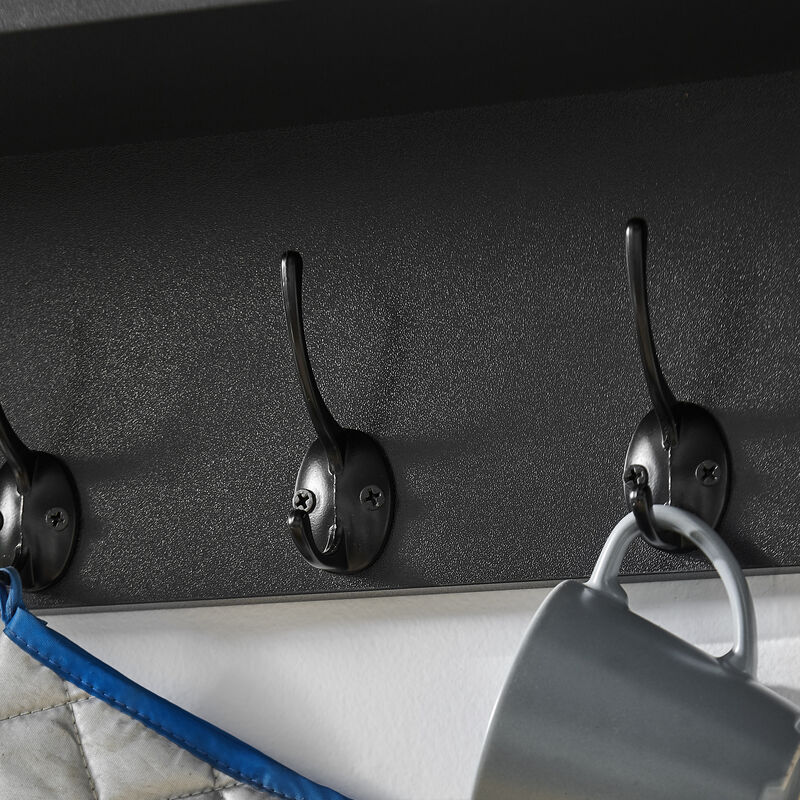 Utility Coat Rack Wall Shelf Organizer with Hooks