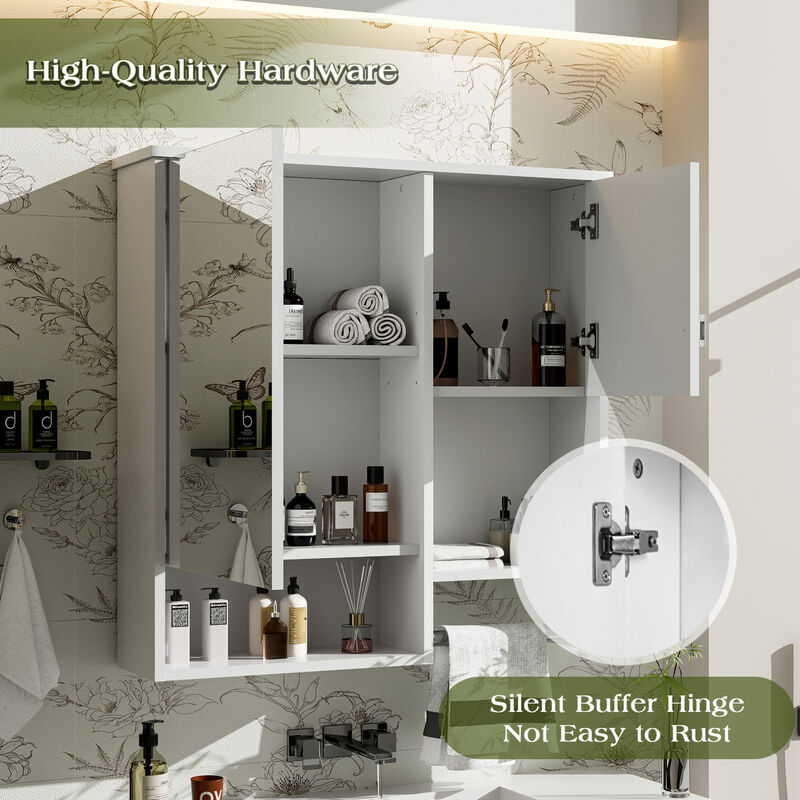 ELEMENT ACE Modern Wall Mounted Bathroom Medicine Cabinet with Adjustable Shelves image number 7