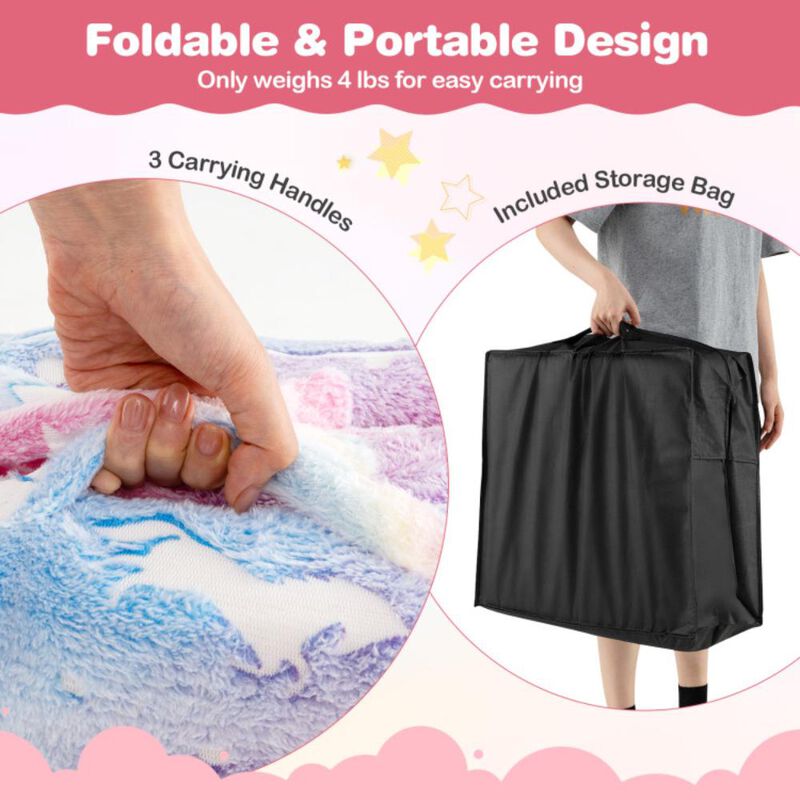 Hivvago Foldable Floor Mattress for Kids with Washable Flannel Cover