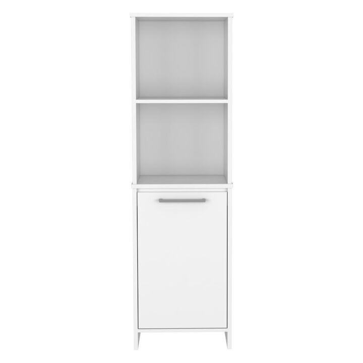 DEPOT E-SHOP Romulo Kitchen Pantry, Two External Shelves, Single Door Cabinet, Two Interior Shelves, White