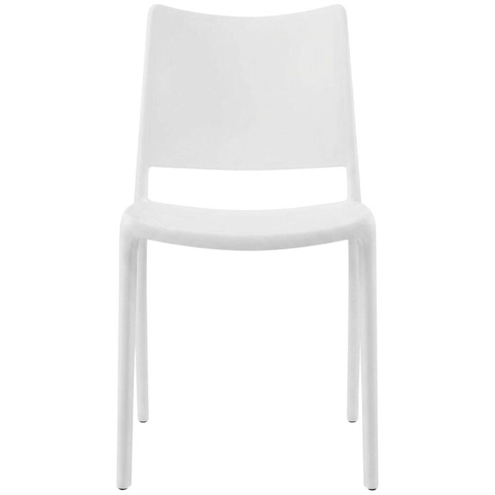Stackable Plastic Dining Chair for Kitchen and Dining Room Table Sets, White