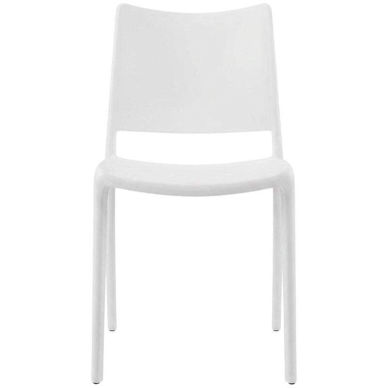 Stackable Plastic Dining Chair for Kitchen and Dining Room Table Sets, White image number 0