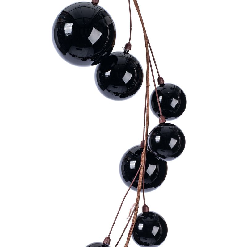 Vickerman 10' Black Pearl Branch Ball Wire Garland. image number 2