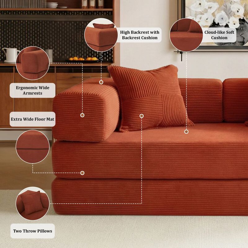 5-in-1 Convertible Sleeper Sofa Bed image number 5