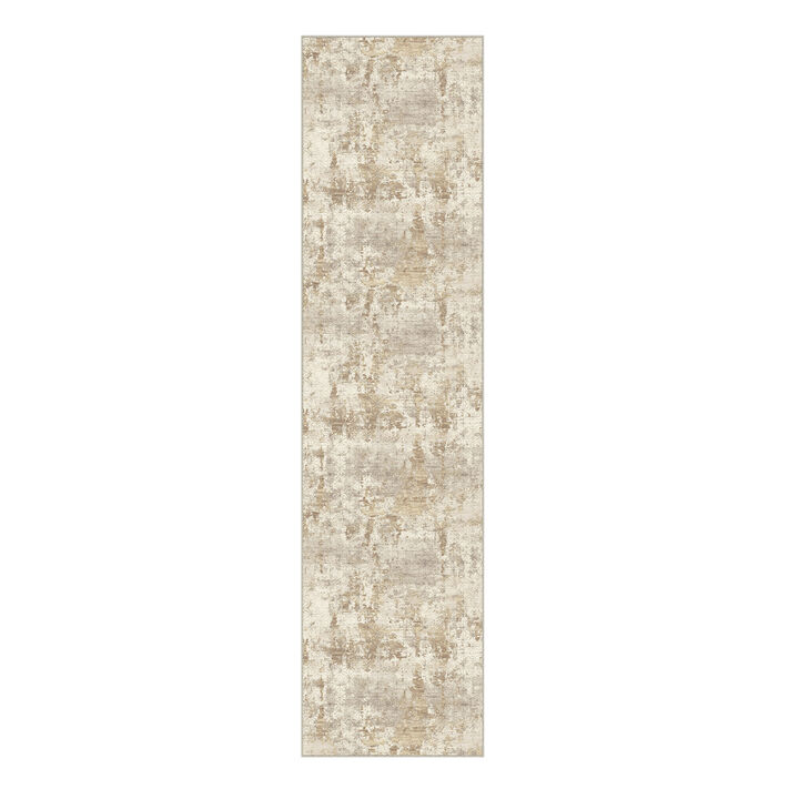 HomeRoots Abstract Washable Runner Rug