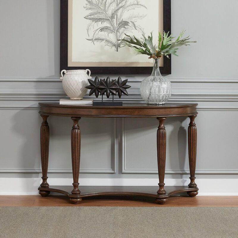 Liberty Furniture Allington Demilune Sofa Table for Living Room - Satin Sienna image number 8
