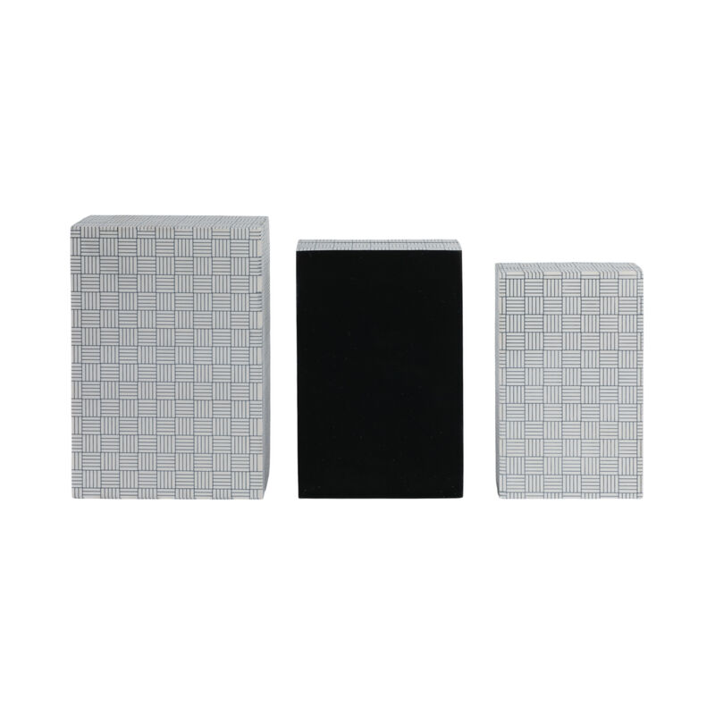 S/3 Checkerboard Etched Boxes image number 5