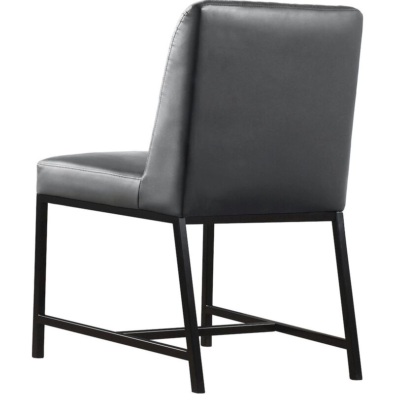 Meridian Furniture Bryce Grey Vegan Leather Dining Chair, Set of 2
