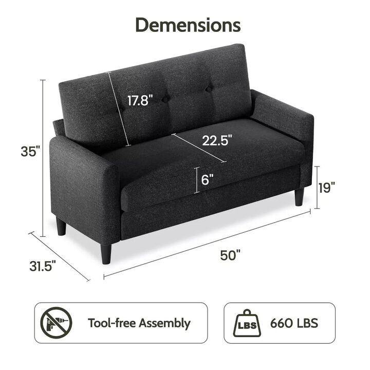 Cloud-Like Comfort in Minutes | 50" Dyonery Corduroy Loveseat