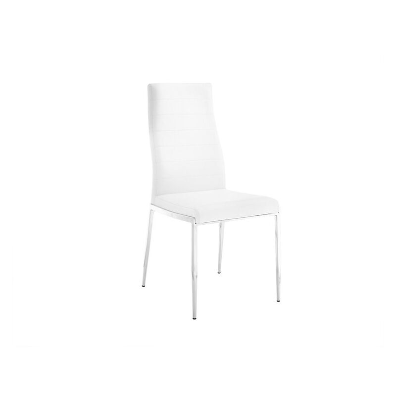 Casabianca Home Firenze Set Of 2 Dining Chair In White Pu Leather