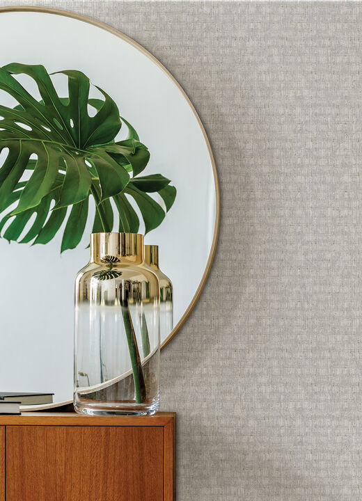 Zeke Silver Imitation Fabric Wallpaper (Set of 2)