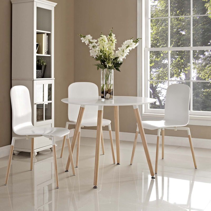 Modway - Track Round Dining Table White