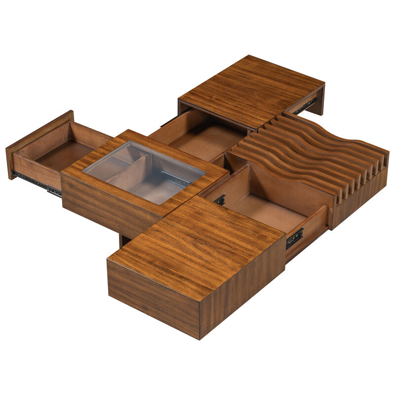 Merax Mid Century Modern Coffee Table with 3 Drawers