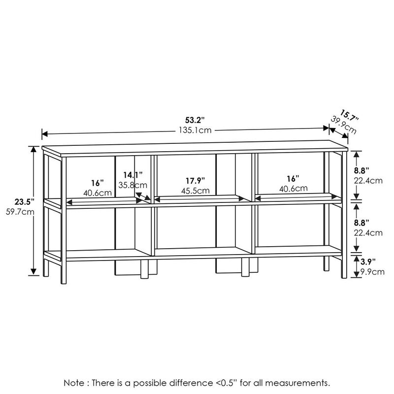Furinno Camnus Modern Living TV Stand for TVs up to 60 Inch, Americano/Black