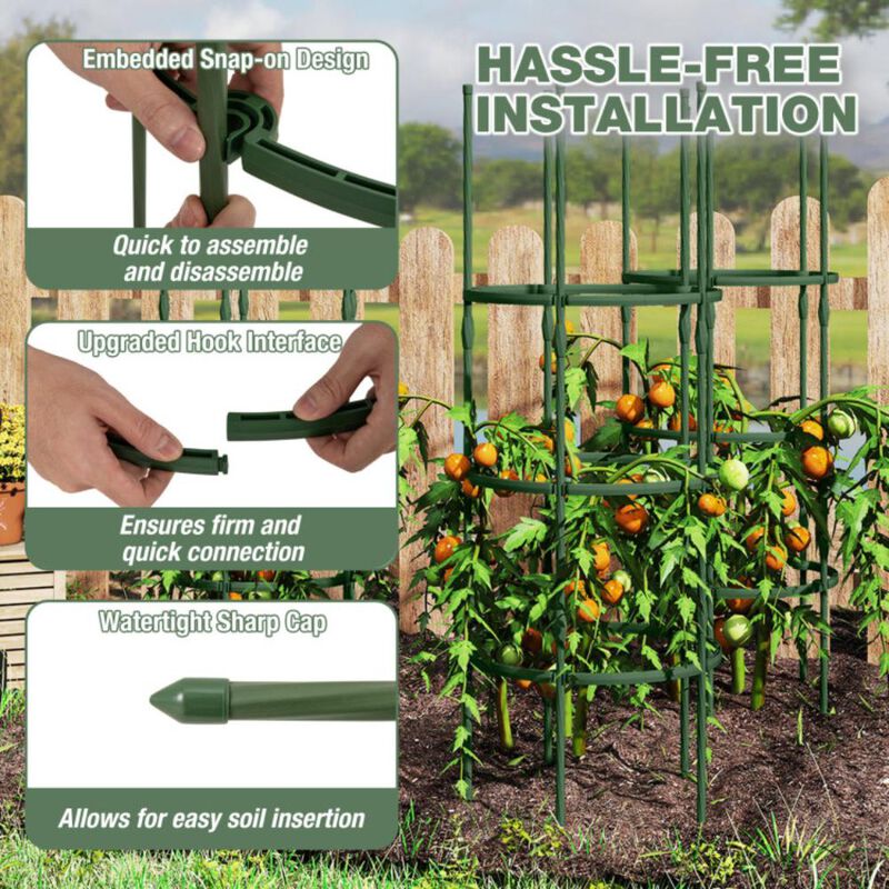 Hivvago 3 Pack 60 inch Adjustable Tall Plant Support Trellis for Climbing Plants
