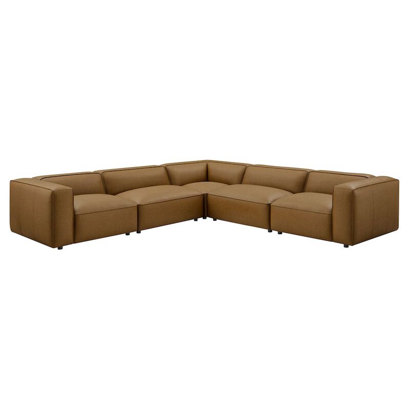 Auren 5-Piece Upholstered Vegan Leather Modular L-Shaped Sofa image number 0