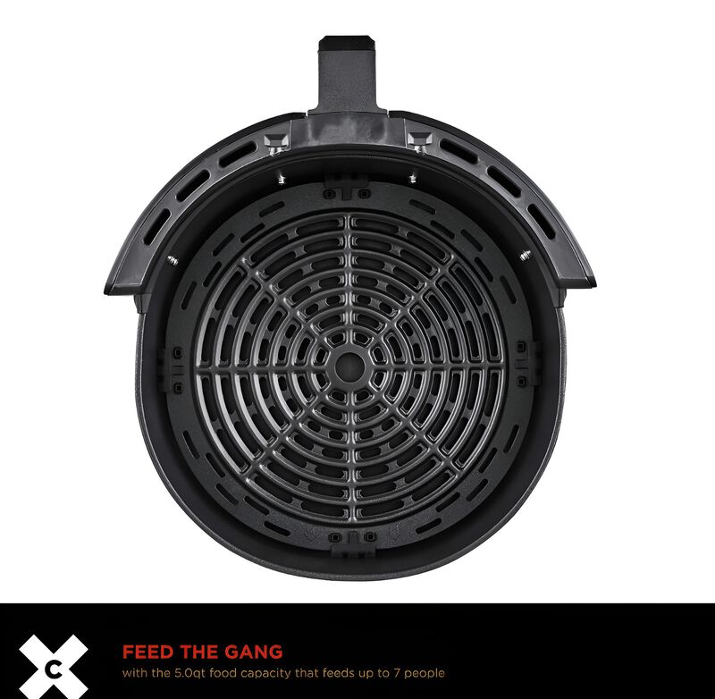 CRUX Digital Air Fryer, 1700 Watts, 6 Quart, Carrying Handles, Energy Efficient, Non-Stick, Black image number 3