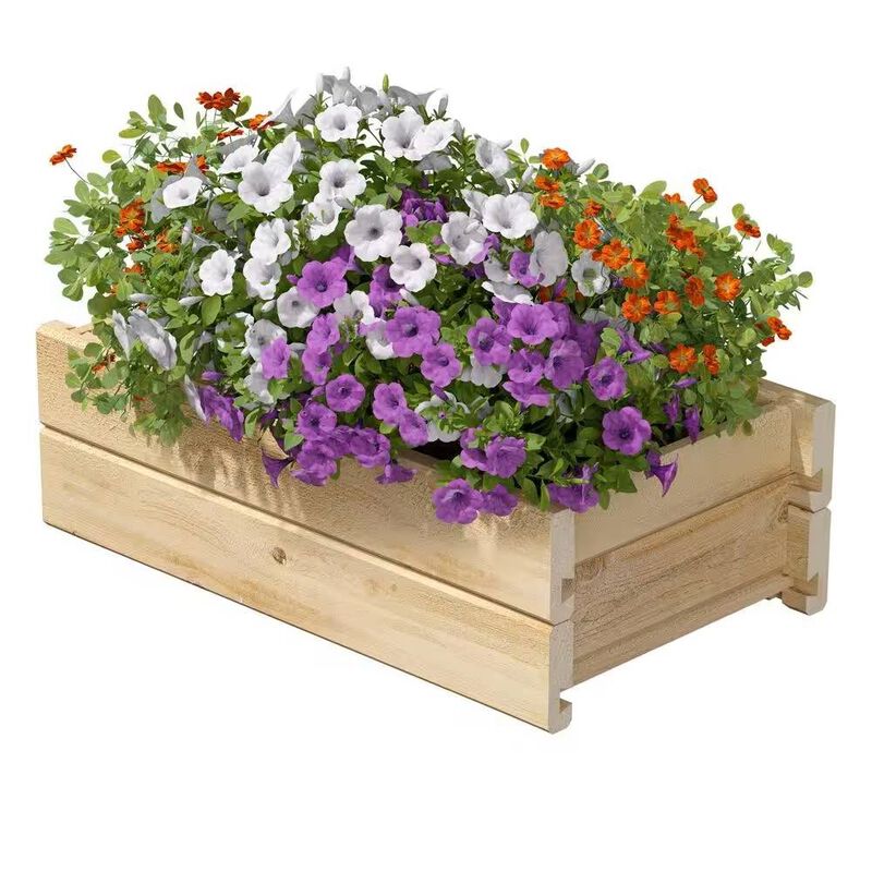 Unfinished Cedar Wood Planter Box for Outdoor Garden or Indoor Plant Display