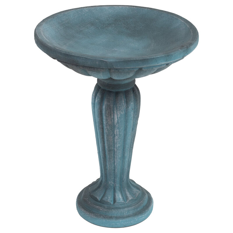 Grecian Garden Reinforced Concrete Bird Bath - 16-Inch