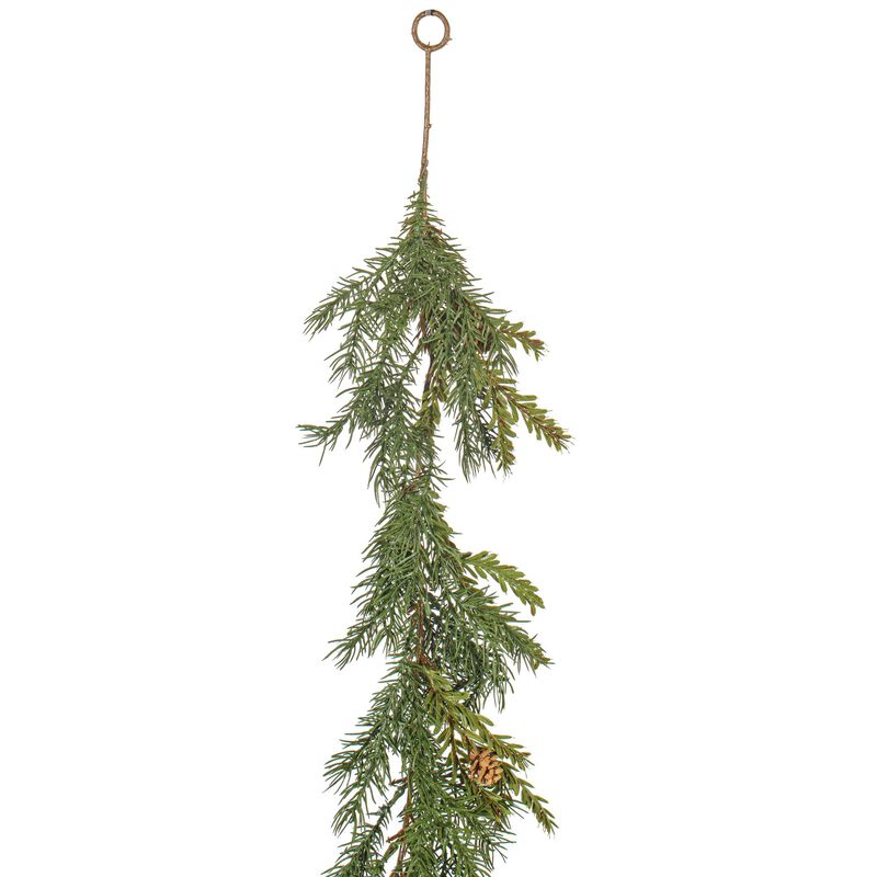 Vickerman 6' Hemlock-Angel Pine Artificial Christmas Garland with 88 PE Tips - Greenery for Mantel - Versatile Everyday Garland - Featuring Pine Cones image number 2