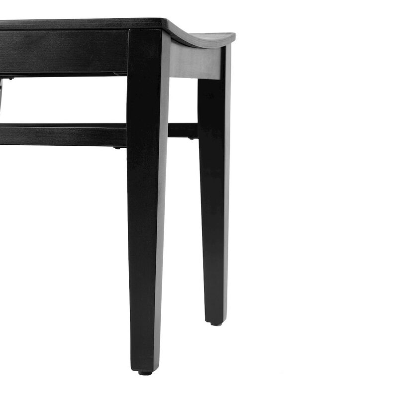 Flash Furniture Naples Solid Wood Dining Chair with Curved Backrest and Black Finish image number 7