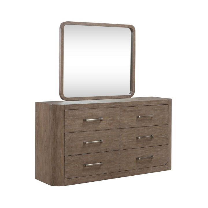 Liberty Furniture South Bend Bedroom Dresser & Mirror Set Contemporary - Burnished Clay