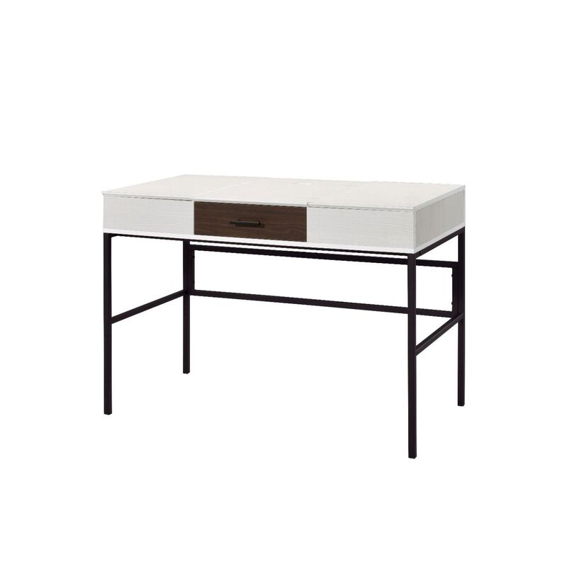 Simple white side table , 2-tier small space end table ,modern night stand, sofa table, side table with storage shelve