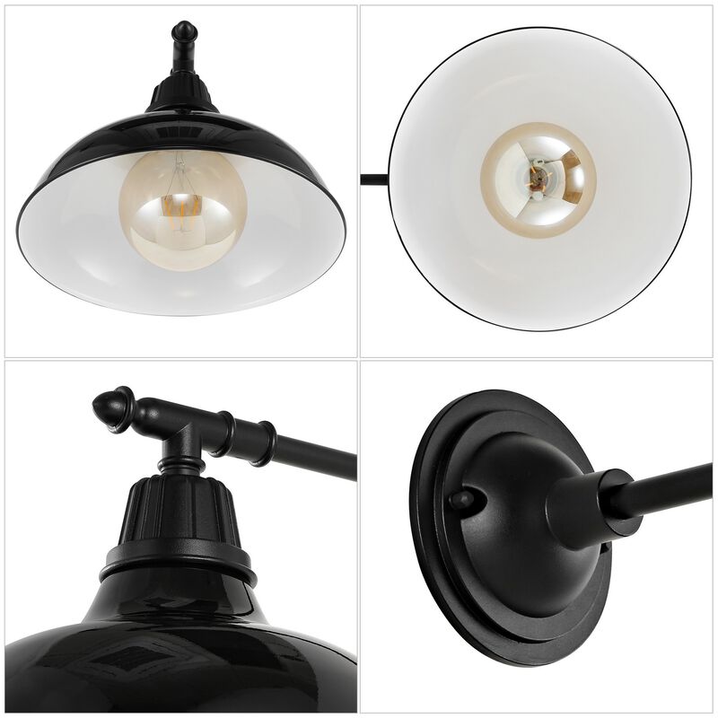 Wallace Farmhouse Industrial Indoor/Outdoor Iron LED Victorian Arm Outdoor Sconce