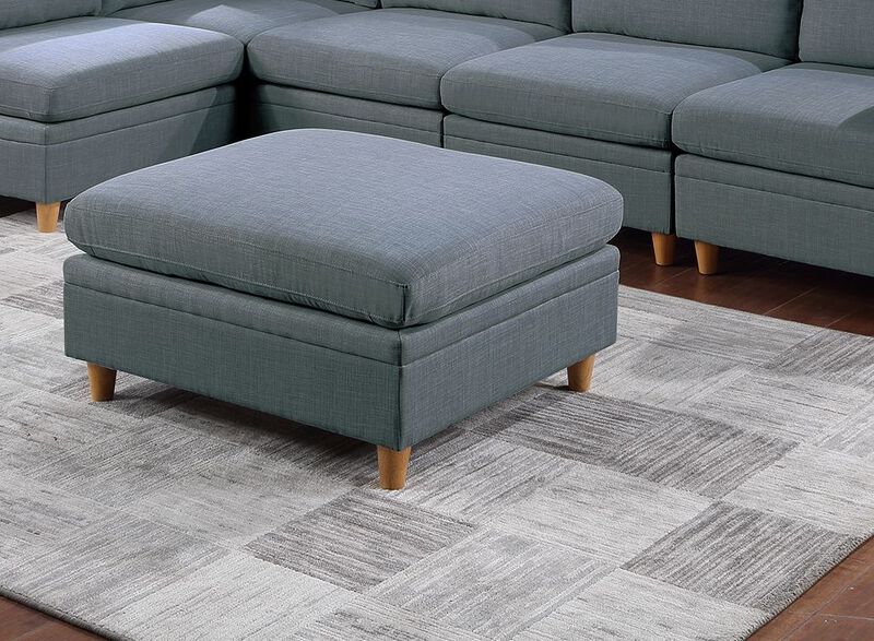 Streamdale Meagan Steel Ottoman in Dorris Fabric