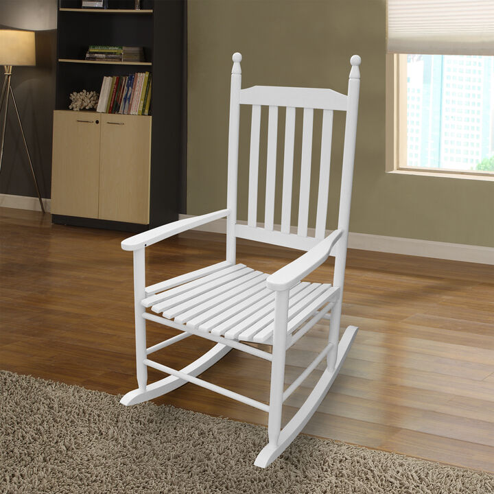 Classic Wooden Porch Rocking Chair for Outdoor or Patio Seating
