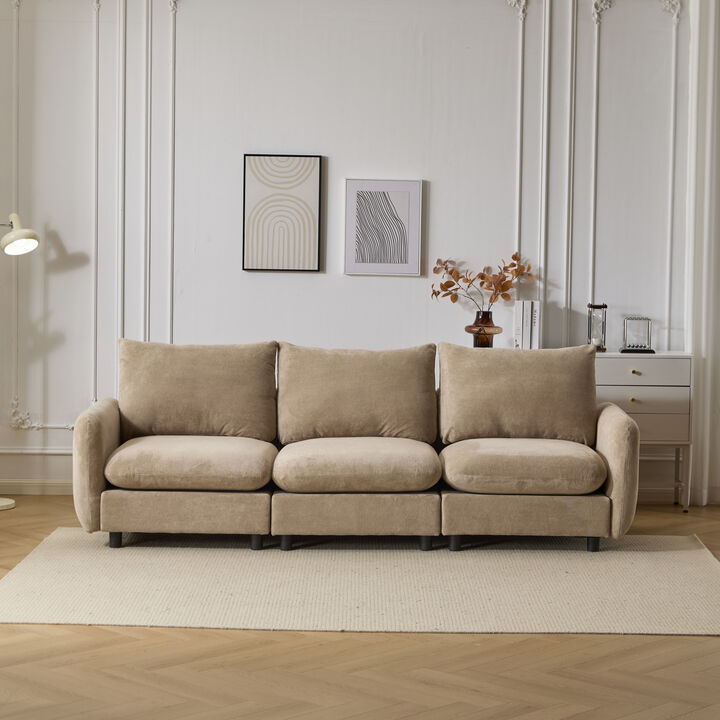 Christopher Knight Home Zane 99.5" Modern 3 Seater Upholstered Sectional Sofa