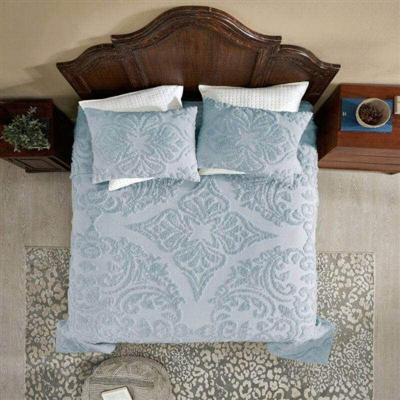 100% Cotton Chenille 3-Piece Bedspread Set – Soft Textured Coverlet with Shams