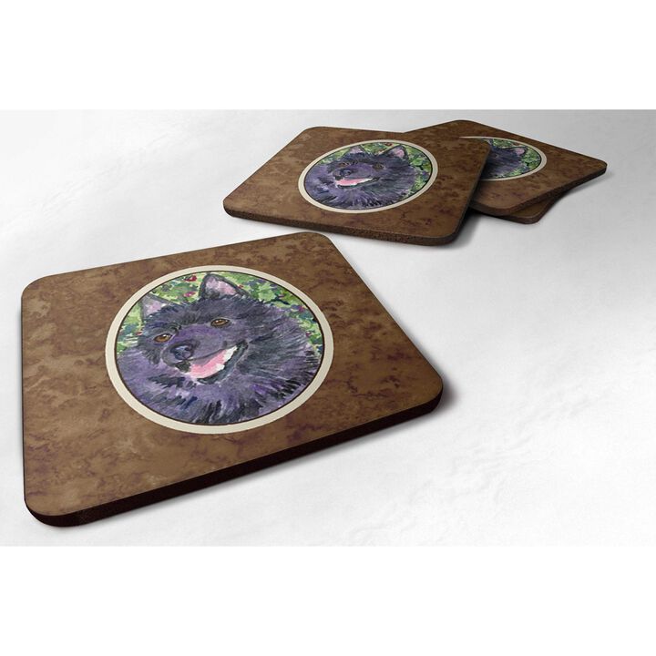 Caroline's Treasures SS8822FC Schipperke Foam Coasters (Set of 4), 3.5 H x 3.5 W, Multicolor